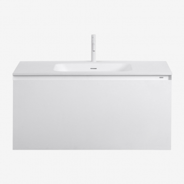 Macrae Wooden Bathroom Furniture Set With Integrated Sink White & Mirrorless & White ↑20 Cm With Overflow Drain Valve Orveta & - Sklum