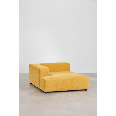 Left Chaise Longue Module For Bruna Modular Sofa Chenille Mustard - Sklum