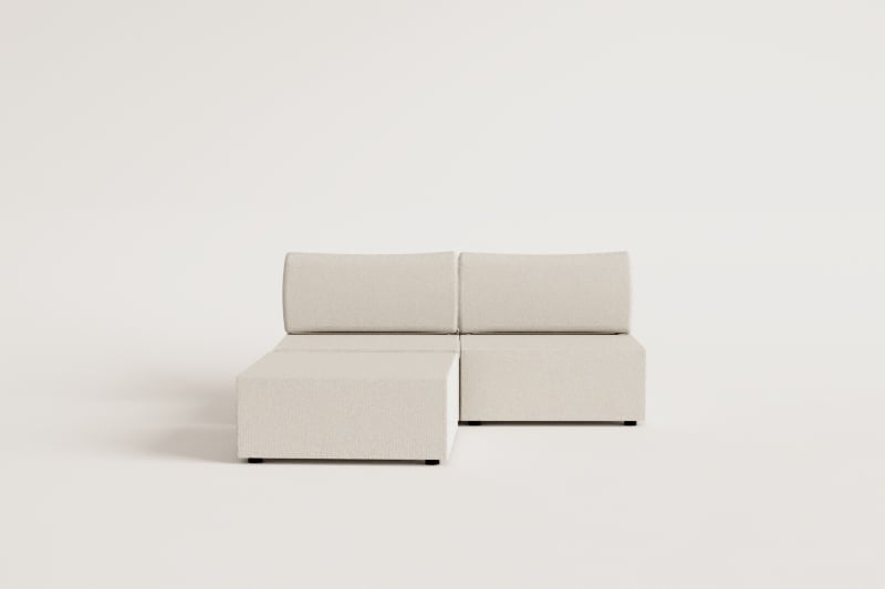 2 Piece Corduroy Modular Sofa Pouffe Kata 