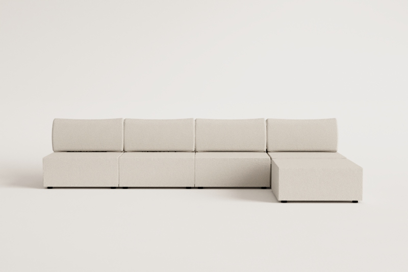 4-piece modular sofa with Kata pouf