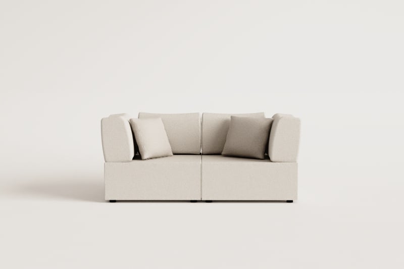 2-piece modular sofa with 2 Kata corner chairs