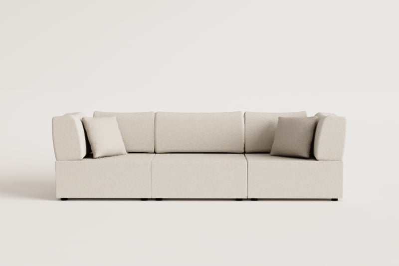 3-piece modular sofa with 2 Kata corner chairs