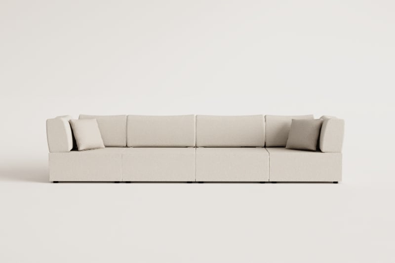 4-piece modular sofa with 2 Kata corner chairs