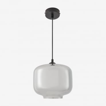 Lorain Hanging Ceiling Lamp In Metal And Glass Black - Sklum