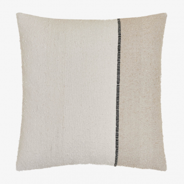 Louisa Square Cotton Cushion (45x45 Cm) Black - Beige Nature - Sklum