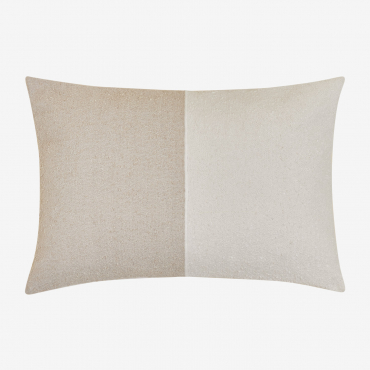 Rectangular Cotton Cushion 40x60 Cm Louisa White - Beige Nature - Sklum
