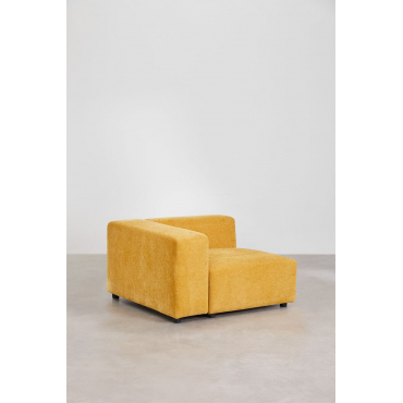 Left Corner Module (115x113 Cm) With High Armrest For Bruna Modular Sofa Chenille Mustard - Sklum