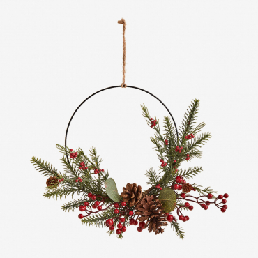Lanorial Christmas Decorative Wreath With Pine Cones Pesto - Sklum