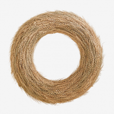 Christmas Decorative Wreath Ø42cm In Natural Wheat Lidran Natural - Sklum
