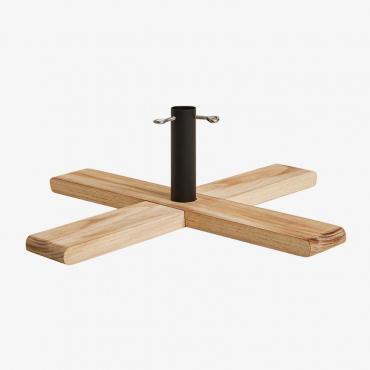Beluvo Pine Wood And Iron Christmas Tree Stand Natural Wood - Sklum