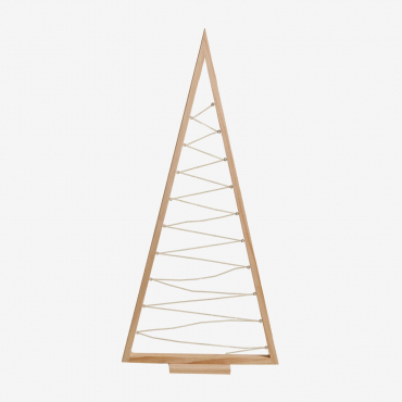 Elwood Pine Wood Christmas Tree With Led Light Brown Natural Wood & ↑100 Cm - Sklum