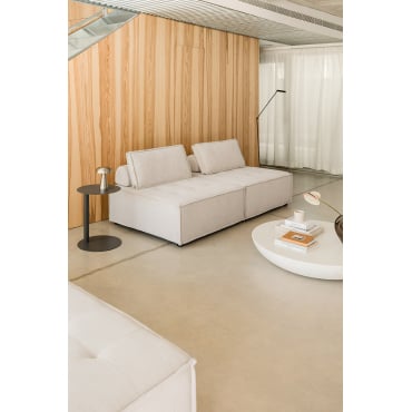 2-piece Modular Sofa In Vermont Fabric Fabric Cream Beige - Sklum