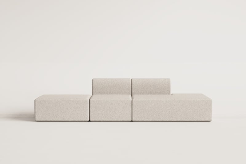 2-piece modular sofa with right-hand divan and Fogler pouf