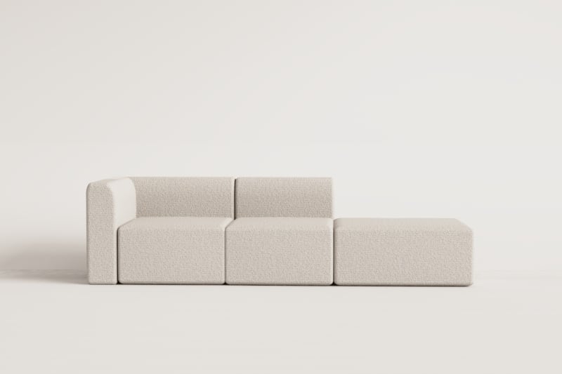 Fogler 2-piece modular corner sofa with pouf