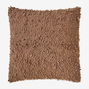 Square Cushion In Bouclé Fabric (45x45 Cm) Zanero Brown Praline - Sklum