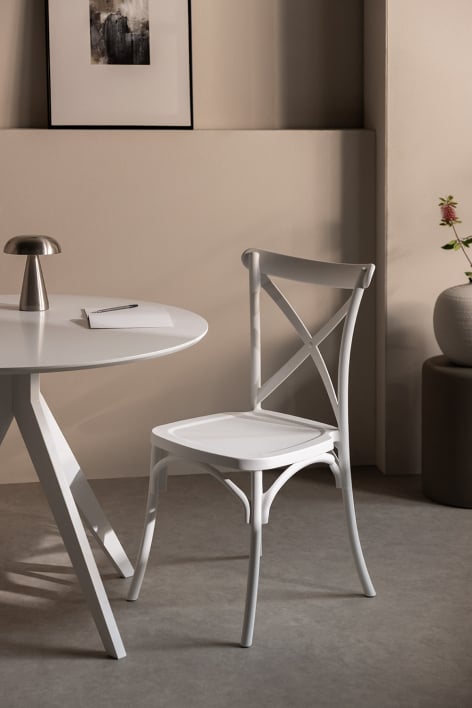 Otax stackable polypropylene dining chair - White