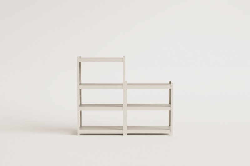 Set of 2 steel shelves (150-120x80 cm) Crenzi