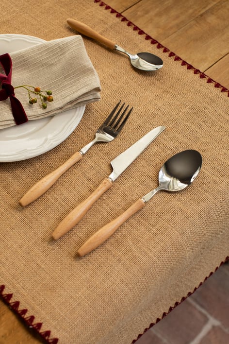 16-piece cutlery set in stainless steel and beech wood Midra