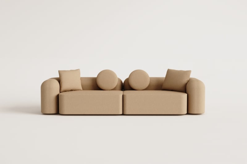 2-piece modular sofa in Coco chenille