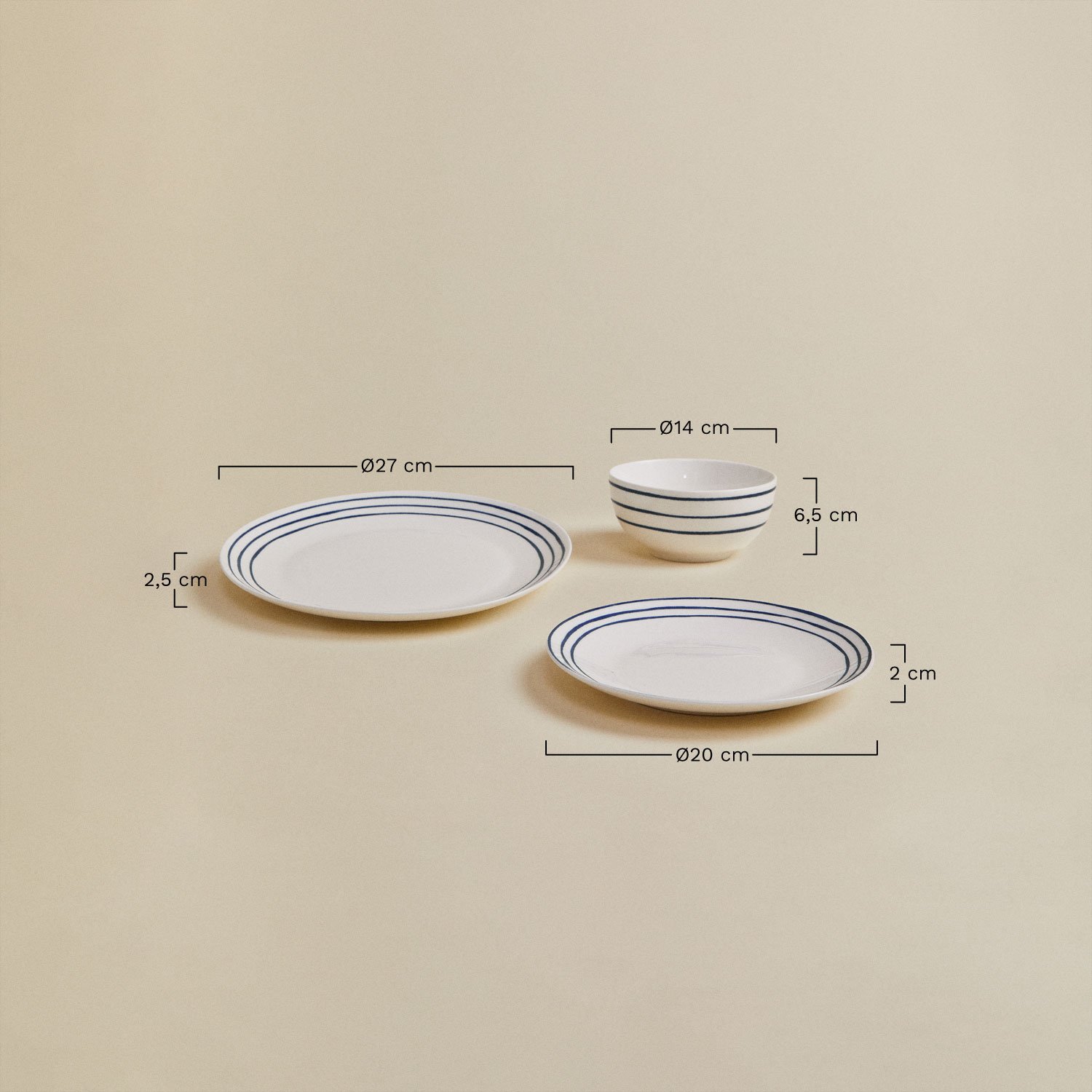 Isolda 12-piece new bone china dinnerware set, medidas