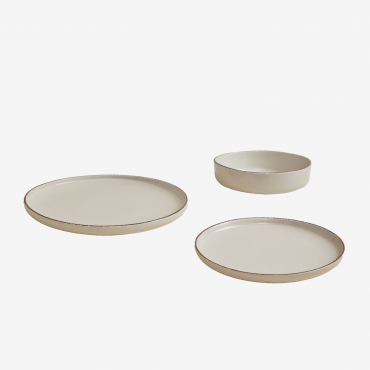 12-piece Stoneware Dinnerware Set Ronilena Tapioca Beige - Sklum