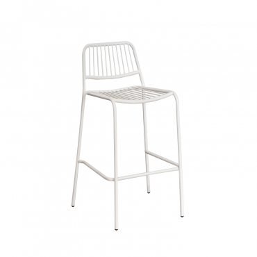 Pack Of 4 High Stackable Garden Stools Elton Gardenia White & ↑75 Cm - Sklum