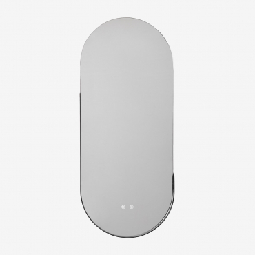 Vacson Led Lighted Oval Bathroom Wall Mirror With Anti-fog (45x105cm) Black - Sklum