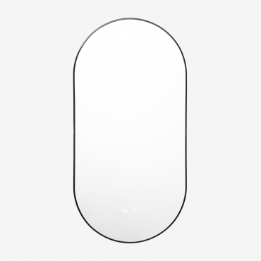 Oval Wall Mirror For Bathroom With Led Light And Anti-fog (50x100 Cm) Asteiro Black - Sklum