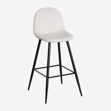 Glamm Corduroy Bar Stool Beige Nature & ↑75 Cm & Black - Sklum