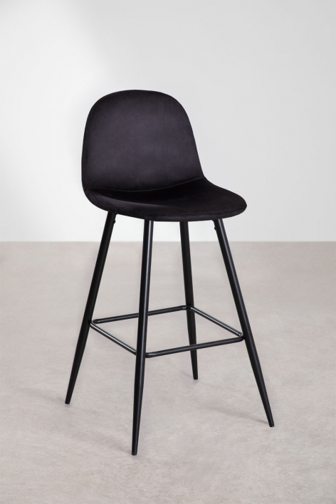 4-Pack high stools 75 cm in black velvet and black legs Glamm - Black