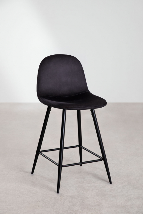 4-Pack high stools 65 cm in black velvet and black legs Glamm - Black