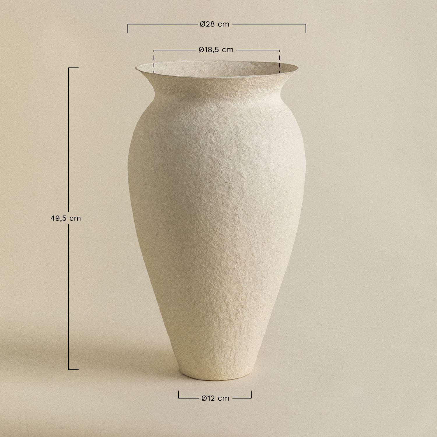 Brinxel Paper Maché Decorative Handmade Vase, medidas