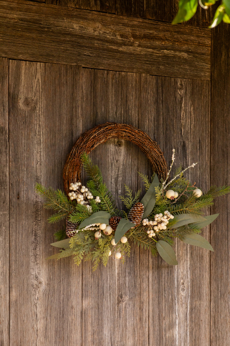 Decorative Christmas wreath in rattan with pine cones Fironila