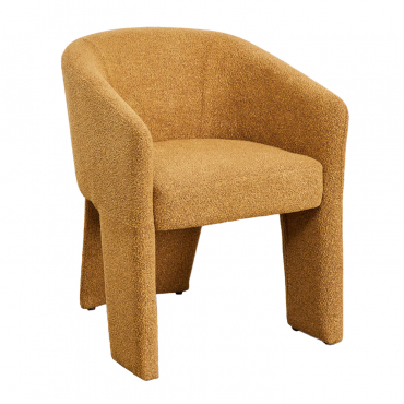 Upholstered Armchair Jimena Honey Yellow Bouclé - Sklum