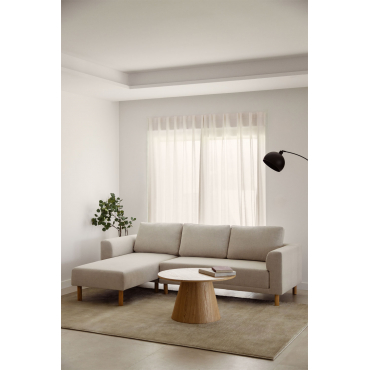Caspian 3-seater Chaise Longue Sofa Cream Beige - Sklum