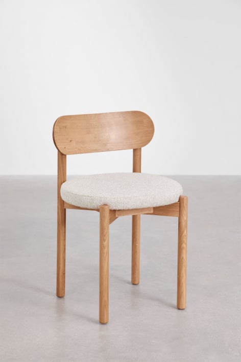 Pack of 4 Bianca upholstered oak dining chairs