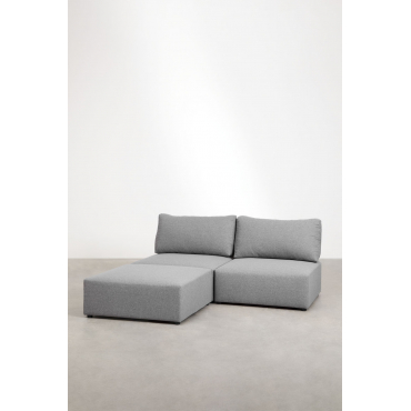 Kata 2-piece Modular Sofa With Pouf Grey - Sklum
