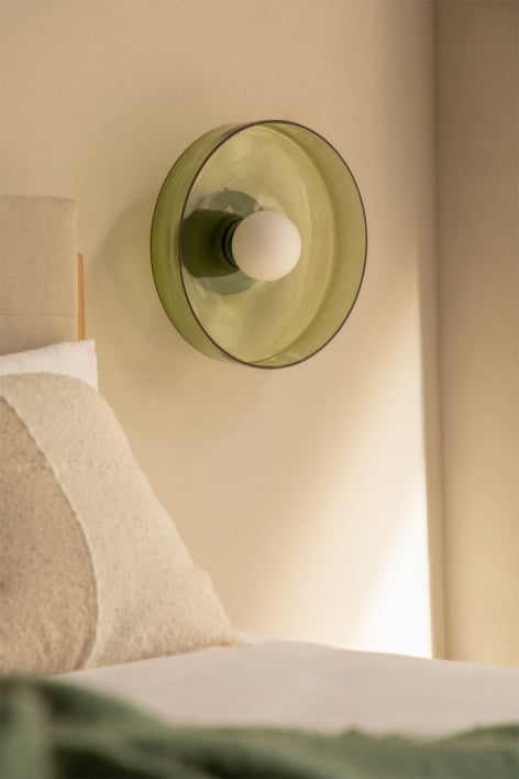 Jaxal wall sconce in glass and stainless steel