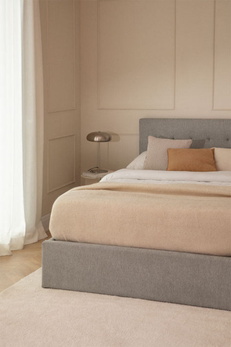 Abiel upholstered bed with lift-up storage base