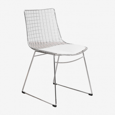 Renee Steel Dining Chair Chrome & Leatherette White - Sklum