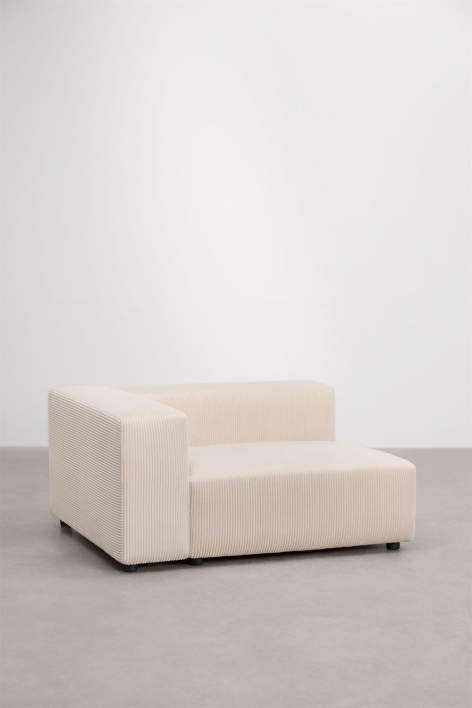 Left corner module 135x113 cm with high armrest for Bruna modular sofa - Corduroy Beige Nature