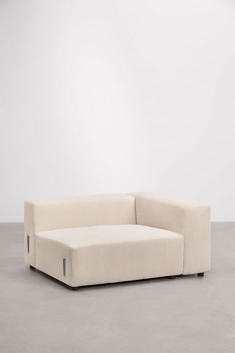 Right corner module 135x113 cm with high armrest for Bruna modular sofa - Corduroy Beige Nature