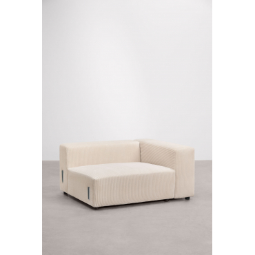 Right Corner Module (135x113 Cm) With High Armrest For Bruna Modular Sofa Corduroy Beige Nature - Sklum