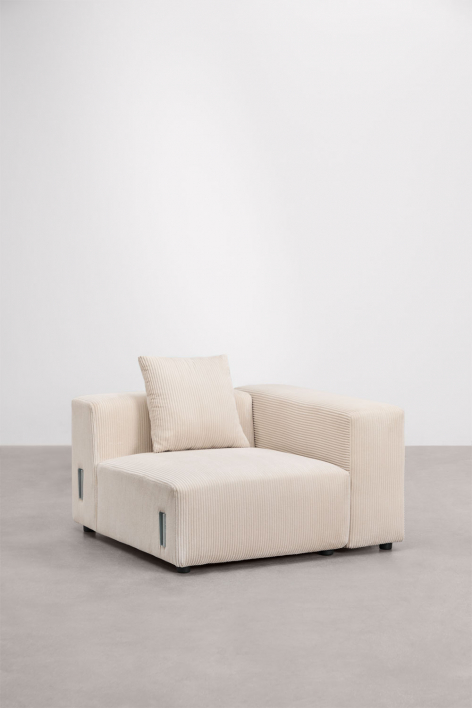 Right corner module 115x113 cm with high armrest and cushion for Bruna modular sofa