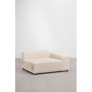 Right Corner Module (135x113 Cm) With Low Armrest For Bruna Modular Sofa Corduroy Beige Nature - Sklum