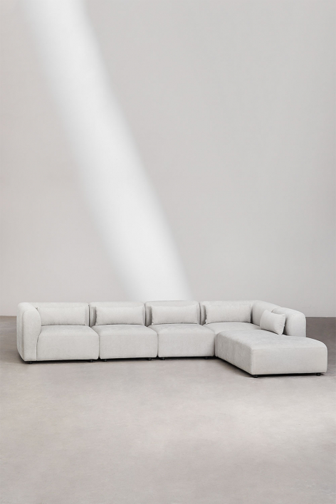 Fogler 5-Piece Modular Sofa with Right Chaise - Fabric Light Grey