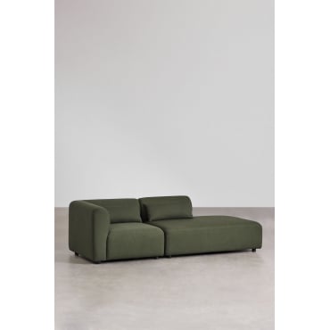 Fogler 2-piece Corner Modular Sofa With Right Chaise Lounge Chenille Green Sage - Sklum