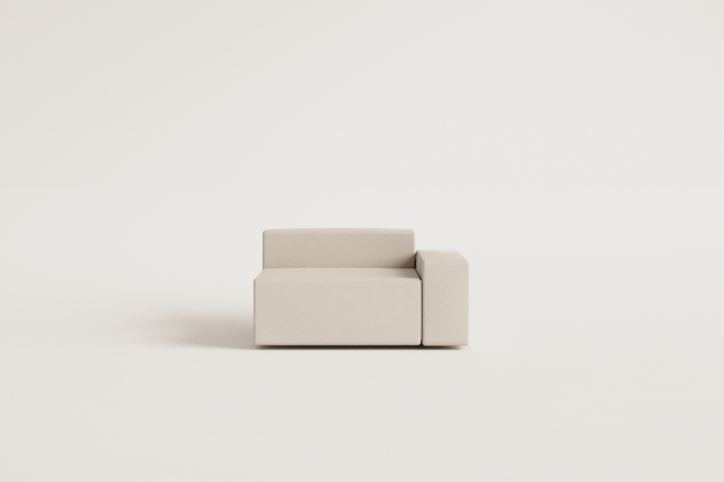 Right corner module (135x113 cm) with low armrest for Bruna modular sofa