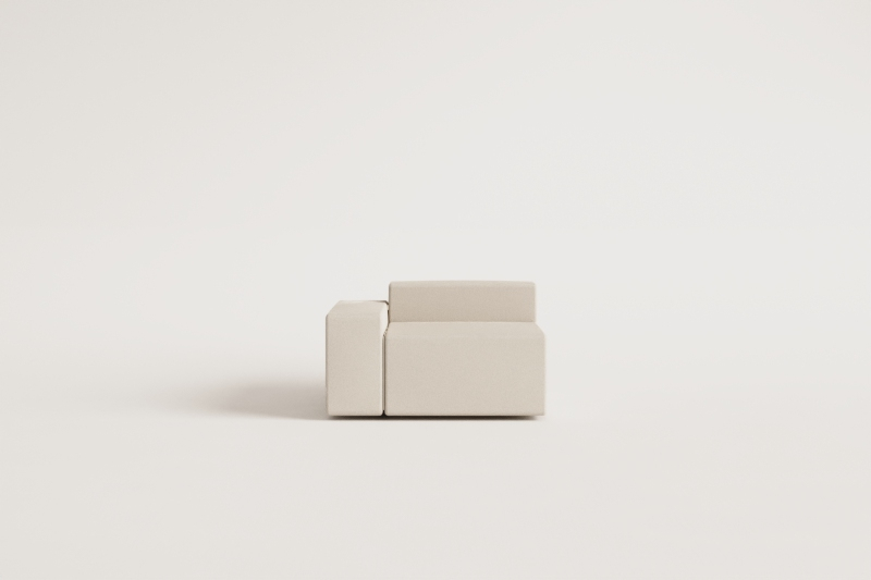 Left corner module (115x113 cm) with low armrest for Bruna modular sofa