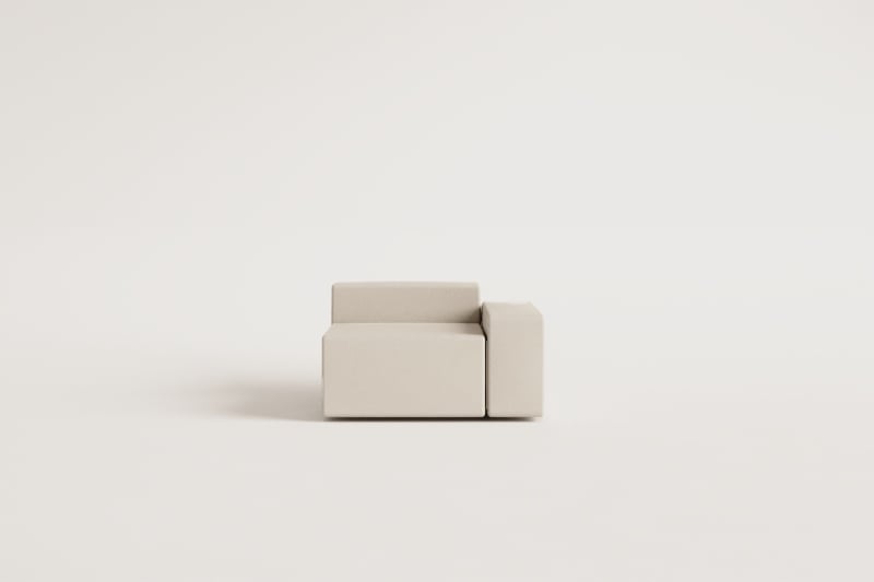 Right corner module (115x113 cm) with low armrest for Bruna modular sofa